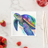 ウミガメ海マリンライフビーチ自然 スタンダードカクテルナプキン (インサイチュ)