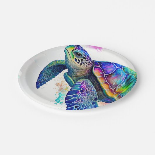 ウミガメ海マリンライフビーチ自然 ペーパープレート (アングル)