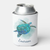 ウミガメ海水彩パーソナライズされた 缶クーラー (缶正面)