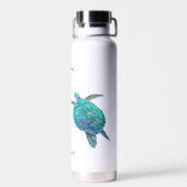 ウミガメ海水色パーソナライズされた ウォーターボトル (背面)