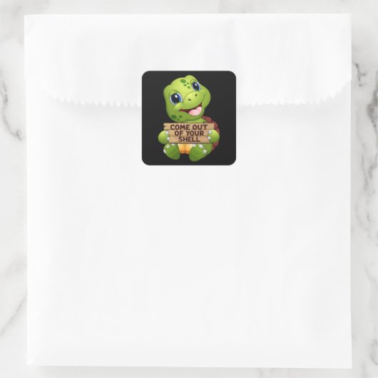 ウミガメ海洋生物ウミガメ海動物ギフトアイディア スクエアシール (バッグ)