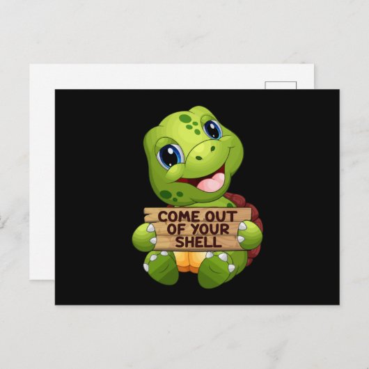 ウミガメ海洋生物ウミガメ海動物ギフトアイディア ポストカード (正面/裏面)