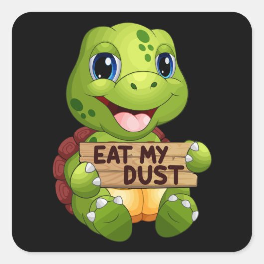 ウミガメ海洋生物海ウミガメ動物ギフトアイディア スクエアシール (正面)