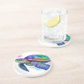 ウミガメ海海洋生物ビーチ自然動物 コースター (側面)