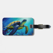 ウミガメ海海洋生物ビーチ自然動物 ラゲッジタグ (裏面横)