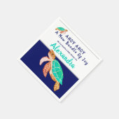 ウミガメ海軍ブルーボーイ航海のベビーシャワー スタンダードカクテルナプキン (角)