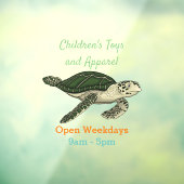 ウミガメ漫画イラストレーション ウィンドウサイン (シート3)