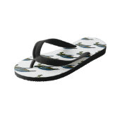 ウミガメ漫画イラストレーション キッズビーチサンダル (アングル)