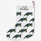 ウミガメ漫画イラストレーション スモールクリスマスストッキング (裏面)