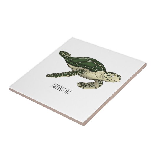 ウミガメ漫画イラストレーション タイル (側面)