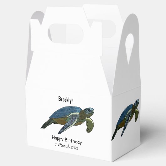 ウミガメ漫画イラストレーション フェイバーボックス (オープン)