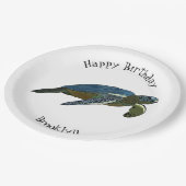 ウミガメ漫画イラストレーション ペーパープレート (アングル)