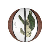 ウミガメ漫画イラストレーション ミニバスケットボール (縦)