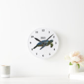 ウミガメ漫画イラストレーション ラウンド壁時計 (ホーム)