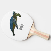 ウミガメ漫画イラストレーション 卓球ラケット (横)