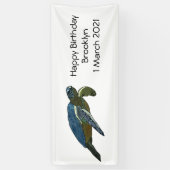 ウミガメ漫画イラストレーション 横断幕 (縦)