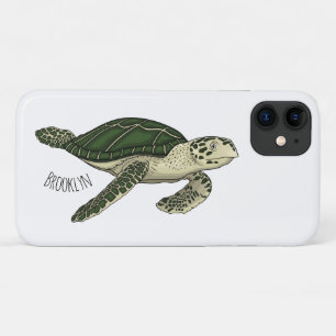 ウミガメ漫画イラストレーション iPhone 11 ケース