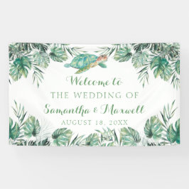 ウミガメ熱帯水結婚色の背景 横断幕