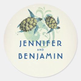 ウミガメ熱帯海辺結婚の ラウンドシール