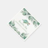 ウミガメ熱帯葉産の水結婚色 スタンダードカクテルナプキン (角)