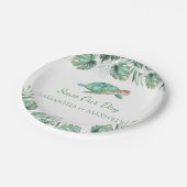 ウミガメ熱帯葉産の水結婚色 ペーパープレート (アングル)