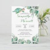 ウミガメ熱帯葉産の水結婚色 招待状 (スタンド正面)