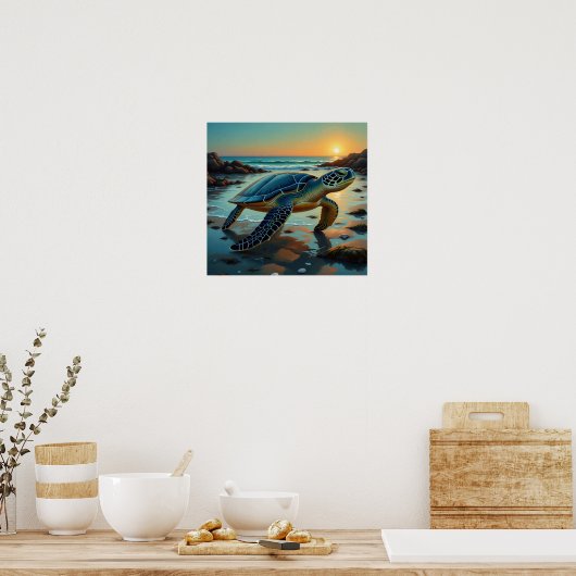 ウミガメ物質 ポスター (キッチン)