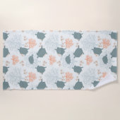 ウミガメ珊瑚礁パターン ビーチタオル (正面)