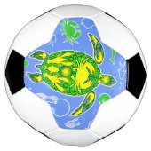 ウミガメ珊瑚礁マリンライフシンボル サッカーボール (回転)