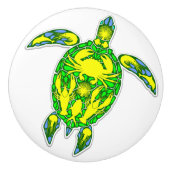 ウミガメ珊瑚礁マリンライフシンボル セラミックノブ (正面)