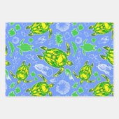 ウミガメ珊瑚礁マリンライフシンボル ラッピングペーパーシート (正面2)