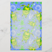 ウミガメ珊瑚礁マリンライフシンボル 便箋 (正面)