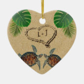 ウミガメ砂ハートアンドパームズ セラミックオーナメント (正面)