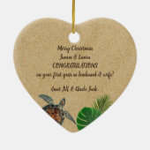 ウミガメ砂ハートアンドパームズ セラミックオーナメント (裏面)