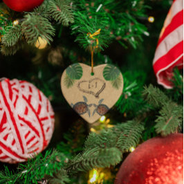 ウミガメ砂ハートアンドパームパーソナライズされた オーナメント