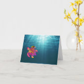 ウミガメ磁石 カード (黄色い花)