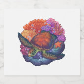 ウミガメ礁 スパークリングワインラベル (シングルラベル)