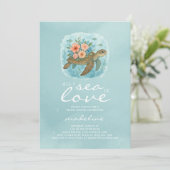ウミガメ私が見るすべては愛のブライダルシャワー 招待状 (スタンド正面)