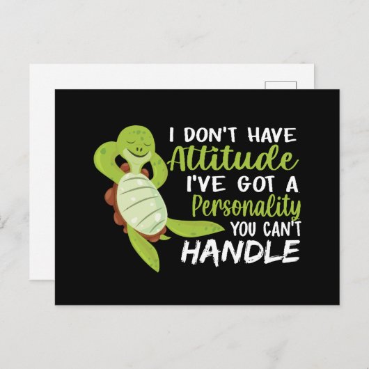 ウミガメ私は態度の亀の恋人がいない ポストカード (正面/裏面)