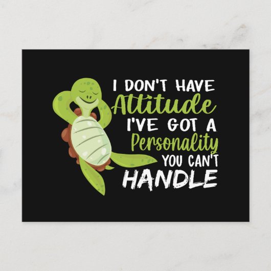 ウミガメ私は態度の亀の恋人がいない ポストカード (正面)