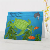 ウミガメ空白の、 カード (黄色い花)