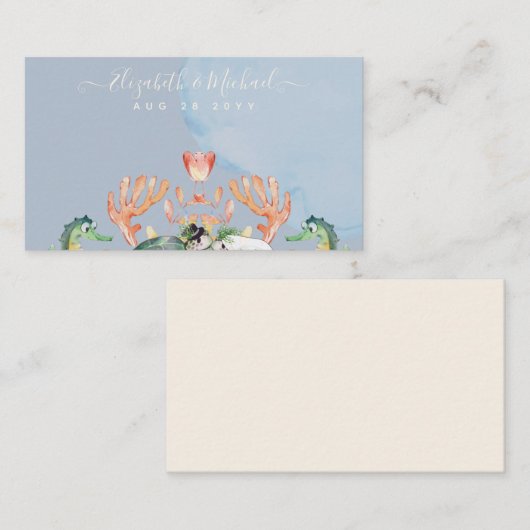 ウミガメ結婚が花婿を演じる 名刺 (正面/裏面)