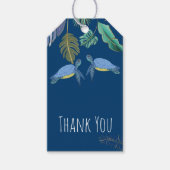 ウミガメ結婚の青い黄色の贈り物ラベル ギフトタグ (正面)