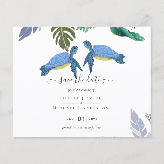 ウミガメ結婚の青い黄色 (正面)