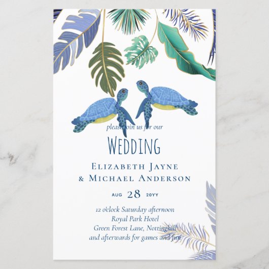 ウミガメ結婚の青い黄色 (正面)