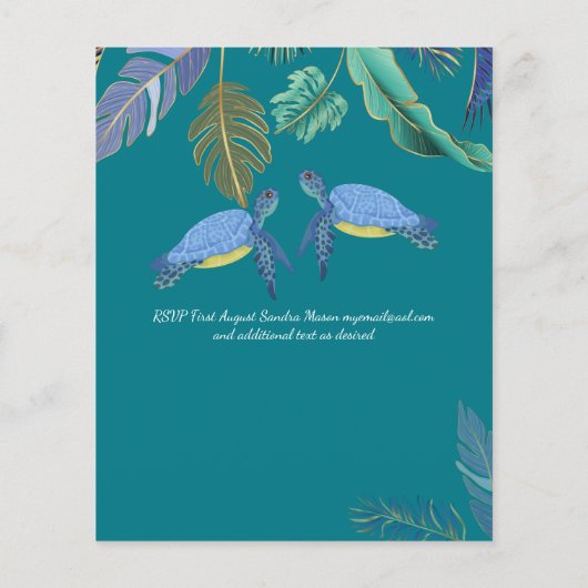 ウミガメ結婚の青い黄色 (裏面)