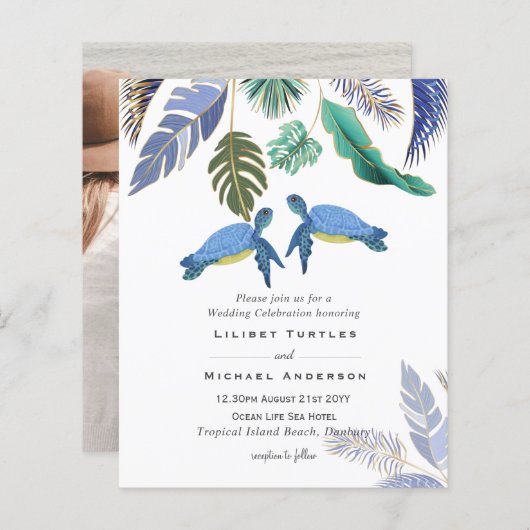 ウミガメ結婚の青い黄色 (正面/裏面)