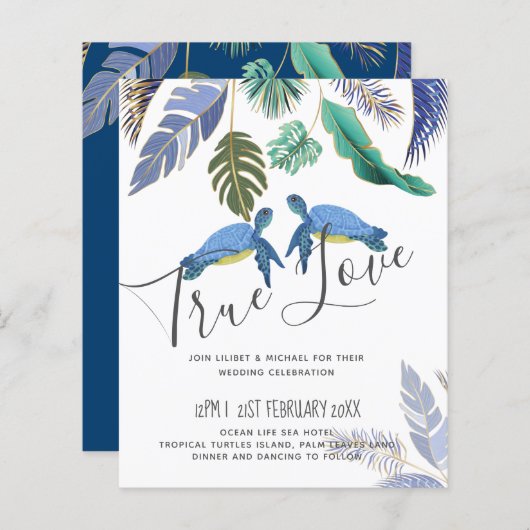 ウミガメ結婚の青い黄色 (正面/裏面)