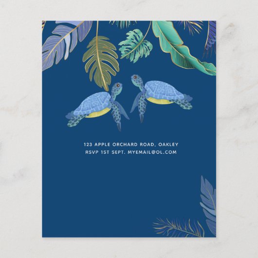 ウミガメ結婚の青い黄色 (裏面)