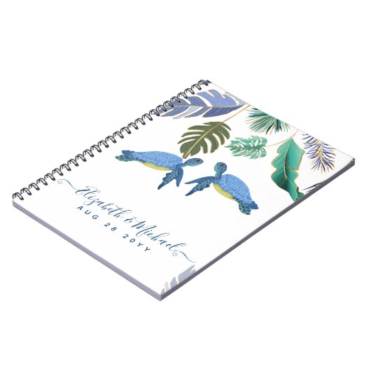 ウミガメ結婚の青い黄色 ノートブック (左側)